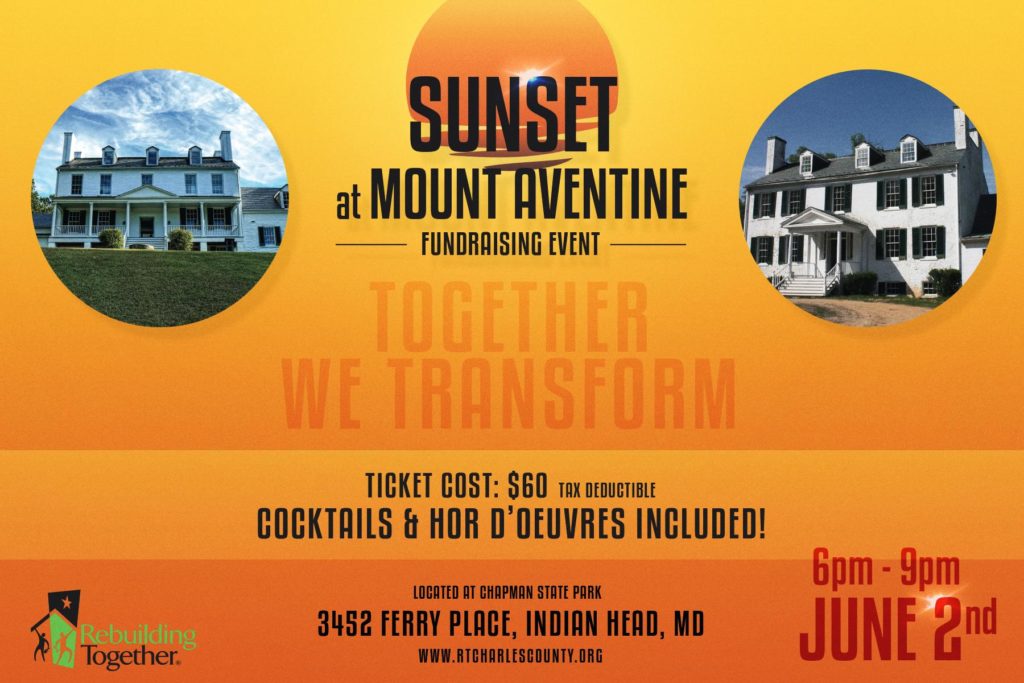 Sunset at Mount Aventine fundraiser for Rebuilding Together Charles County.